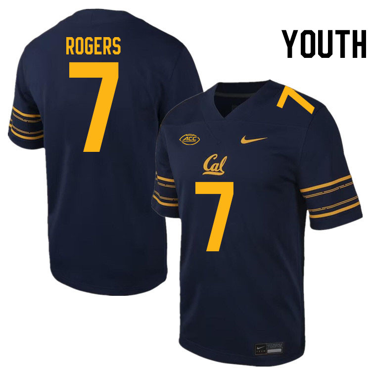 Youth #7 Chandler Rogers California Golden Bears ACC Conference College Football Jerseys Stitched Sa